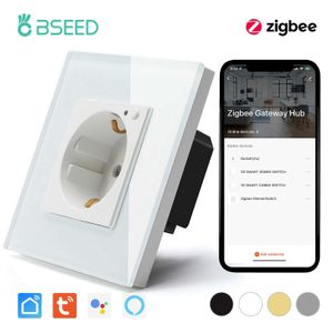 Smart Power Plugs Bseed Zigbee Wall Sockets Power Smart Smart Life App Control Alexa Wireless Socket Eu Standard HKD230727