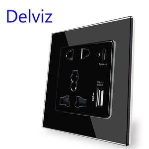 Prises d'alimentation intelligentes Delviz avec prise de port de type C 18W 4000mA Charge rapide intelligente double sortie d'interface domestique intégrée 1A1C prise murale USB HKD230727