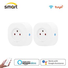 Smart Power Plugs Israel IL 16A Smart Socket WiFi Wireless Switch Smart Plug 220V Power Outlet App Remote Control Compatble Alexa Assistant HKD230727