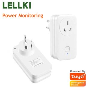 Smart Power Plugs Lellki Tuya Zigbee socket Smart Life Home Auteur de puissance australie Plug WiFi avec l'assistant Alexa 100-240V HKD230727