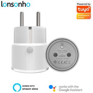 Smart Power Plugs Lonsonho Tuya Smart Plug WiFi Socket Type E France EU -plug 16a SmartLife Home Automation Compatibel Alexa Home HKD230727