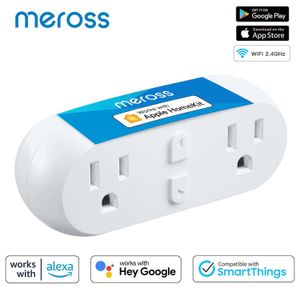 Smart Power Plugs MEROSS HOMEKIT 2 en 1 Wifi Dual Smart Plug Outlet EE. UU. Smart Socket Remote Voice Control Support Alexa Home SmartThings HKD230727