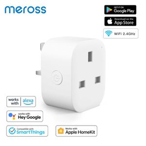 Smart Power Plugs MEROSS HOMEKIT WiFi Smart Plug Smart Socket Socket Timer Timer Timer Soporte de control de voz inalámbrico Soporte Alexa Asistente SmartThings HKD230727