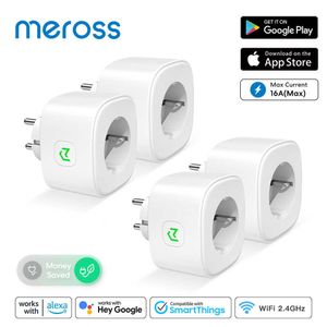 Smart Power Plugs Meross Smart Plug 16A EU Wifi Smart Socket Outlet Monitoreo de potencia La función de sincronización de la transmisión funciona con Alexa Assistant SmartThings HKD230727