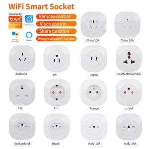 Smart Power Plugs SixwgH WiFi Plug Socket Socket Adapter Tuya Timing Elektronische Socket Smart Life -app Alexa Wireless Remote Control Power Outlet HKD230727
