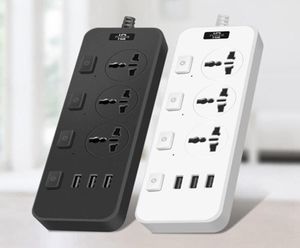 Smart Power Plugs Strip met 3 USB 5V 2A -poorten 2500 Joules 65 voet verlengkoord Surge Protector voor slaapzaal6639647