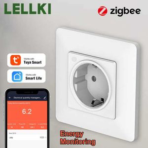 Smart Power Plugs Tuya Smart Wall Socket 220V ZigBee EU Standaard Elektrische Sockets Rusland Spanje Plug Smart Life With Alexa Home Monitoring HKD230727