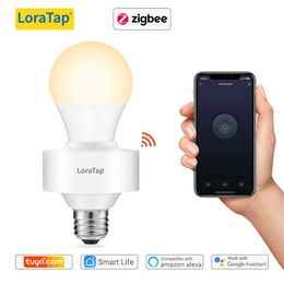 Smart Power Plugs Tuya Smart Zigbee 3.0 LED Bulb Adapter le support E27 Fonctionne avec Home Alexa Echo Remote Control sur Off DIY MQTT HKD230727