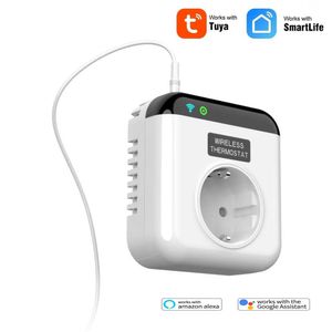 Smart Power Plugs Tuya WiFi Thermostat Thermoregulator Smart Temperatuur Regelingssysteem 220V SMARTT -plug Socket Power Monitor Alexa Home HKD230727