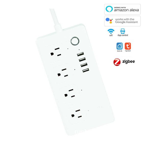 Prises d'alimentation intelligentes Tuya WiFi US Plug Power Strip avec 4 USB Smart Portable Extension Socket Plug AC Power Travel Adapter USB Smart Phone Charger HKD230727