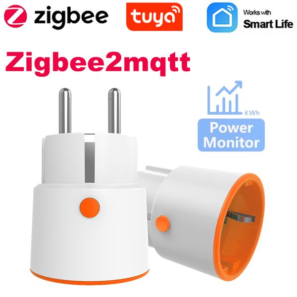 Prises d'alimentation intelligentes Tuya Zigbee 3.0 Plug 16A EU Outlet 3680W Compteur Télécommande Travail avec Zigbee2mqttt et Home Assistant Hub 221107