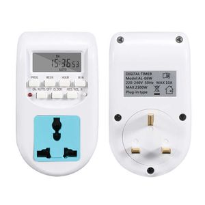 Smart Power Plugs UK Plug Timer Switch Pantalla digital Pantalla Timing Socket Hogar Cocina Dormitorio Control Outlet Accesorios HKD230727