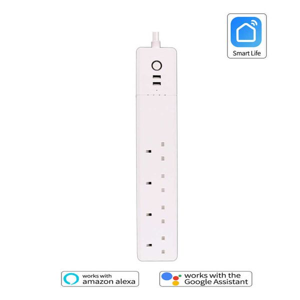 Smart Power Plugs UK Zigbee Power Strip 2 USB Remote Vocation Control Timer Pild Watt With Home Alexa 16A 2500W Tuya Smart Electrical Socket HKD230727