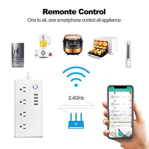 Smart Power Plugs Us 10a Stekkerdoos Wifi Tuya Smart Socket Alexa Voice Control Us App Remote Timing Switch Socket Intelligent Home Appliance HKD230727