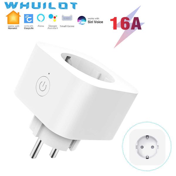 Smart Power Pild WiFi HomeKit Smart Eu Plug 10A Prises électriques Socket Remote Montrôle de surveillance Contrôle vocal Alexa Yandex HKD230727