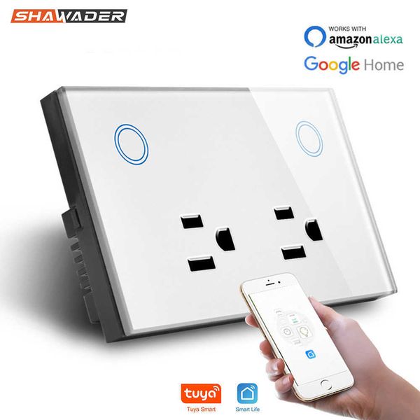 Smart Power Pild WiFi Smart Wall Socket Us Electrical Plug Prittlet 10A Consommation d'alimentation Interrupteur tactile Remote sans fil avec Alexa Home HKD230727