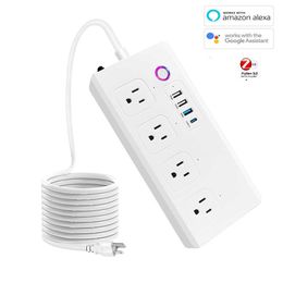 Smart Power Plugs ZigBee Power Strip Energy Monitoring Individuele besturing WiFi Smart USB Socket US Plug Tuya Smart Life Home Alexa HKD230727