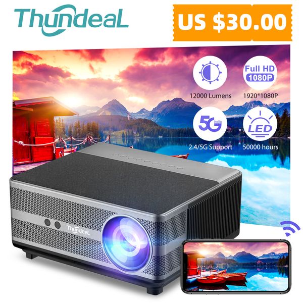 Projecteurs intelligents ThundeaL 1080P Projecteur WiFi Full HD Projecteur LED 2K 4K TV Vidéo Film Smart Phone Home Cinéma TD98 Beamer Cinema Big Screen 230706