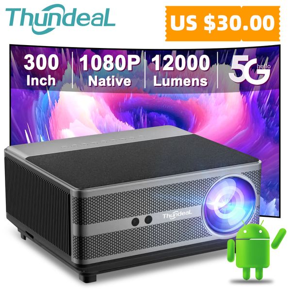 Projecteurs intelligents ThundeaL Full HD 1080P Projecteur TD98 WiFi LED 2K 4K Vidéo Film Smart TD98W Android Projecteur PK DLP Home Cinéma Cinéma Beamer 230706