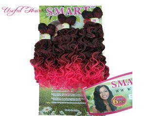 SMART QUALITÉ trame synthétique cheveux ombre couleur Jerry curl crochet extensions de cheveux crochet tresses cheveux tisse marley 5080078