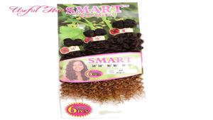 SMART QUALITÉ trame synthétique cheveux ombre couleur Jerry curl crochet extensions de cheveux tressage crochet tresses cheveux tisse marley 2772261