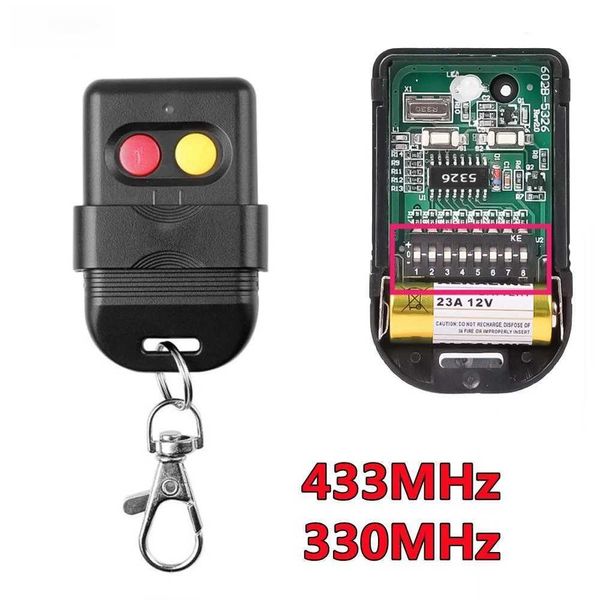 Remote Smart Contrôle 433 MHz 8 DIP Switch Correction Corde 2 Bouton 330MHz Téléété en double pour l'ouvreur de portes de garage ou le système d'alarme Universall2405 pour la porte de la porte