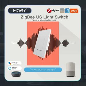 Smart Remote Control Moes Tuya Zigbee Light Switch Us Butt Button Mur Wall With Alexa Home Neutral Wire / No Wire Drop Livrot Elecl DHPKP