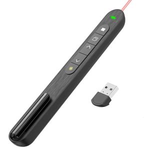 Télécommande intelligente Présentateur sans fil Laser rouge Page tournant le stylo 2 4G RF Volume PPT Présentation USB PowerPoint Pointeur Souris 231007