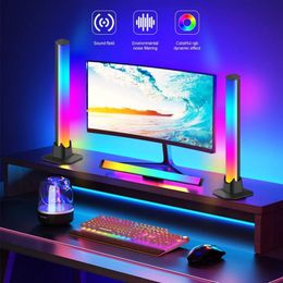 Smart RGB LED Light Bars Veilleuse avec Bluetooth APP Contrôle Musique Rhythm Lights Rétroéclairage pour Gaming TV Room Décoration Lampe