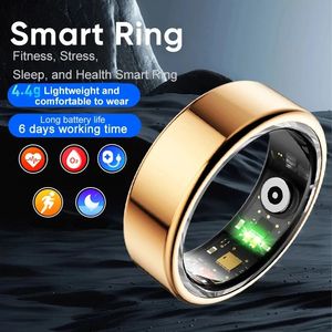 Smart Ring Activity Fitness Tracker Sleep Sleep Sleep Monitor Blood Oxygen Étapes Anneau de doigt pour iOS Android Men Femmes Cadeaux 240408