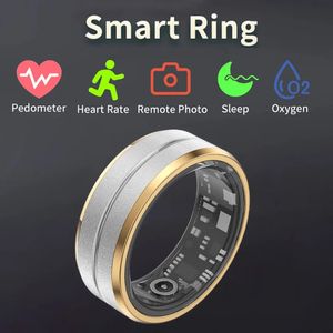 Slimme ringarmband hartslag monitoring waterdichte bloed zuurstof slaap sport gezondheid tracker vinger digitaal voor Android iOS 240415