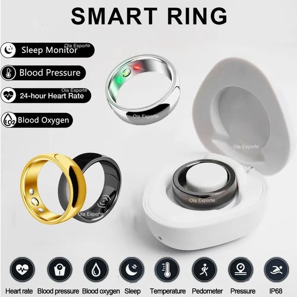 Smart Ring est un appareil portable intelligent pour les hommes femmes Bluetooth Sleep Sleep Health Monitor étanche pour Android 240423