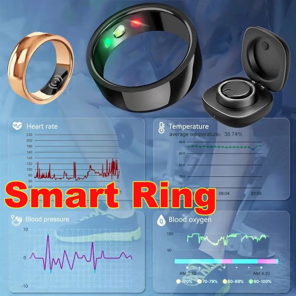 Anillo inteligente para hombres, mujeres, Bluetooth, presión arterial, ritmo cardíaco, monitor de sueño, actividad a prueba de agua, rastreador de ejercicios para ios Android 240314