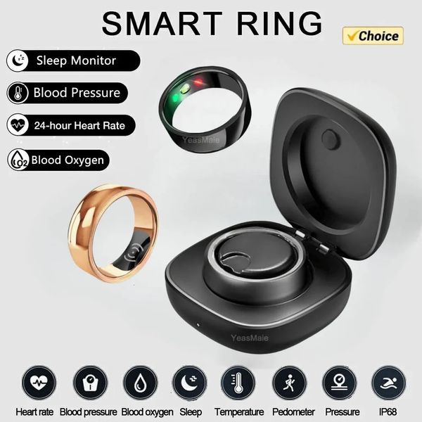 Smart Ring Health Monitor para hombres Termómetro Termómetro Presión arterial Monitor de sueño IP68 impermeable para iOS Android 240408