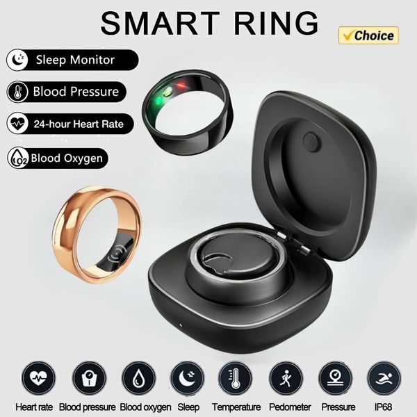 Smart Ring Health Monitor para hombres Termómetro Termómetro Presión arterial Monitor de sueño IP68 impermeable para iOS Android 240422