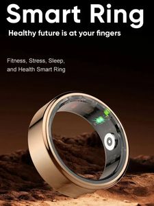 Smart Ring Health Tracker Activity Heart Monitor Sleep Sleep Rappeleur Rappeler IP68 Niveau imperméable Gold 240415