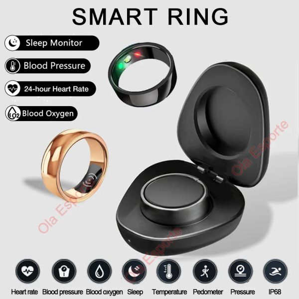 Smart Ring más nuevo dispositivo portátil inteligente para hombres Bluetooth Bluetooth Heart Heart Health Monitor impermeable para iOS Android