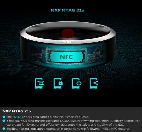Smart Rings Wear Jakcom R3 NFC Magic para iPhone Samsung HTC Sony LG IOS Android Windows NFC Mobile Phone5179111