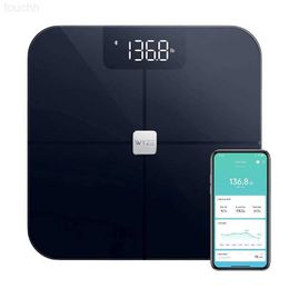 Básculas inteligentes Grasa corporal Báscula digital WiFi y composición del peso corporal BMI Báscula inteligente Rastreador de porcentaje de grasa corporal inalámbrico Negro L230823
