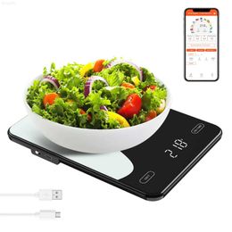 Balances intelligentes Balance alimentaire numérique 10 kg balances de cuisine intelligentes avec calculatrice de nutrition APP balance de grammes rechargeable pour balances de cuisson de perte de poids L23105