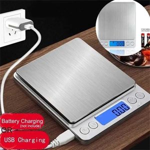 Smart Scales Digital Kitchen Scale Mini Pocket roestvrijstalen precisie sieraden Elektronische balans Gewicht Gold Gram 500G/1000G/2000G/3000G L23105