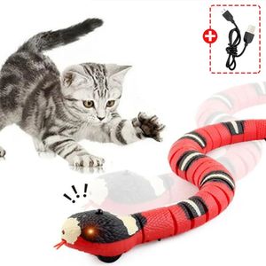 Smart Sensing Cat Toys Interactive Automatic Eletronic Snake Teaser Indoor Play Kitten Toy USB Rechargeable pour Cats 240410