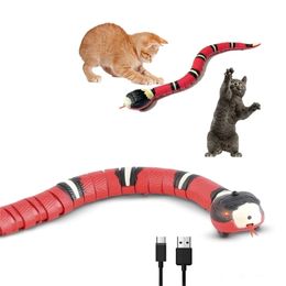 Smart Sensing Interactive Cat Toys Automatische Eletronic Snake Cat Play Play USB Oplaadbaar kittenspeelgoed voor kattenhonden Pet 220510