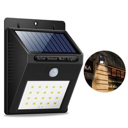 Smart Solar Lampen Solars Power 20 LED-wandlamp PIR Motion Sensor Outdoor Beveiliging Waterdichte Tuin Lamp Landschap Lichten