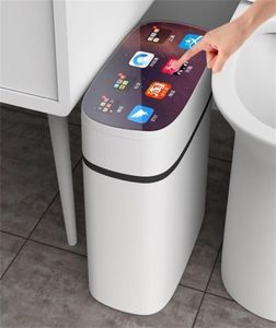 Smart Sensor Automatic Electronic Garbage Can Dwaterproof Bathroom Toilet Water Narrow Seam Trash Basurero 2112294982464
