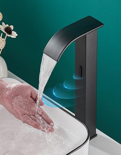 Grifo de lavabo de cascada con Sensor inteligente, grifo con Sensor automático, mezclador de agua para lavabo sin contacto, Crane7971279