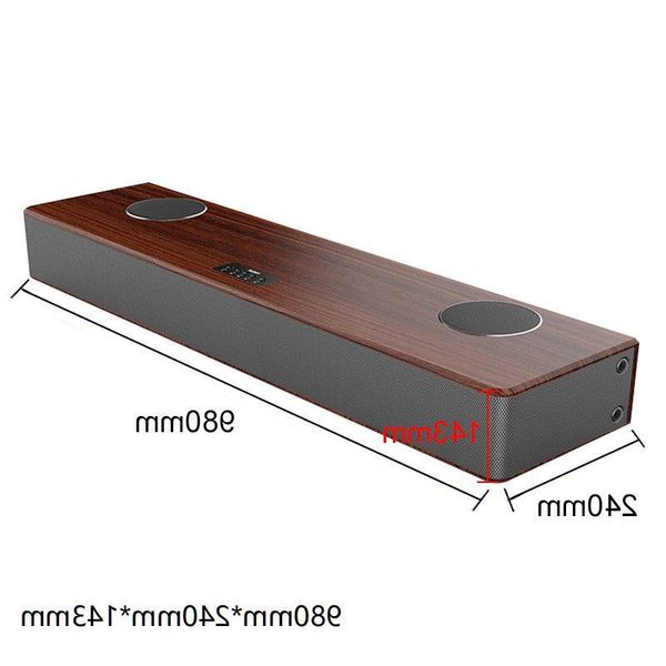 Freeshipping Barra de sonido inteligente Altavoz de cine en casa Altavoz Bluetooth de madera Hifi con sistema Karaoke KTV 170W Proyección de subwoofer DTS Sp Qtcp