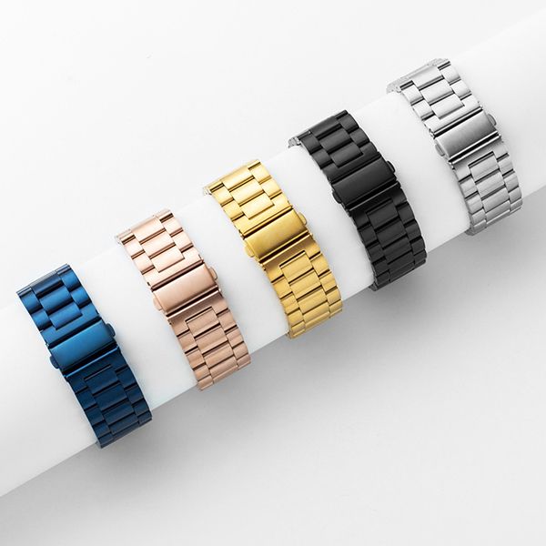 Bracelets intelligents 20 mm 22 mm Bracelet en métal avec lien en acier pour iWatch 8 7 6 5 4 3 2 SE pour Apple Watch Series 38/40/41 mm 42/44/45 mm Bracelet Samsung Huawei Montres