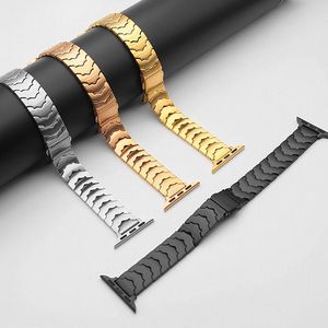 Smart Straps Montres en acier inoxydable de style chauve-souris Bracelet Bracelet Lien Bracelet Fermoir en métal pour Apple Watch Series 3 4 5 6 7 8 SE Ultra 40mm 41mm 42mm 45mm 49mm