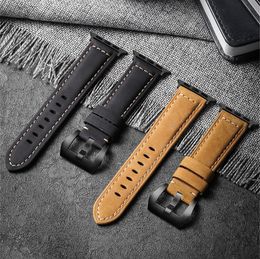 SMART BANDEN LUXE CRADE Horse Leather Bracelet Band Fit Iwatch 8 7 6 5 4 SE -riem voor Apple Watch Series 38/40/41 mm 42/44/45mm -horlogeband